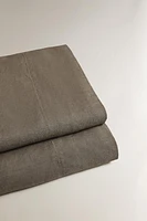 (140 GXM²) WASHED LINEN FLAT SHEET