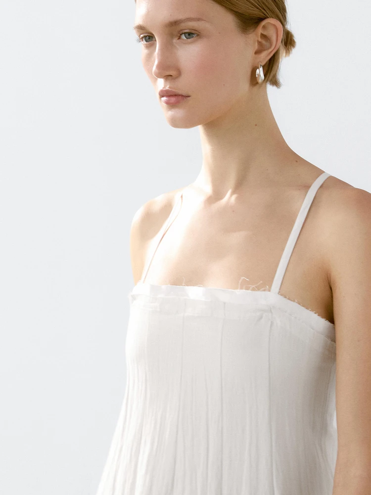 Robe midi double tissu texturé
