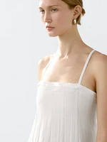 Robe midi double tissu texturé