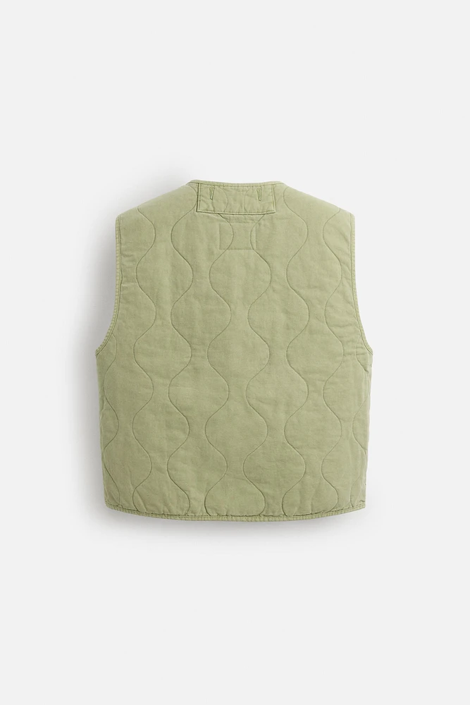 GILET SANS MANCHES MATELASSÉ DÉLAVÉ