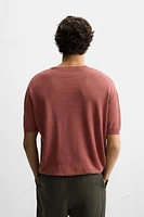 T-SHIRT EN MAILLE 100 % LIN