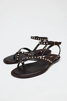 SANDALES EN CUIR FANTAISIE
