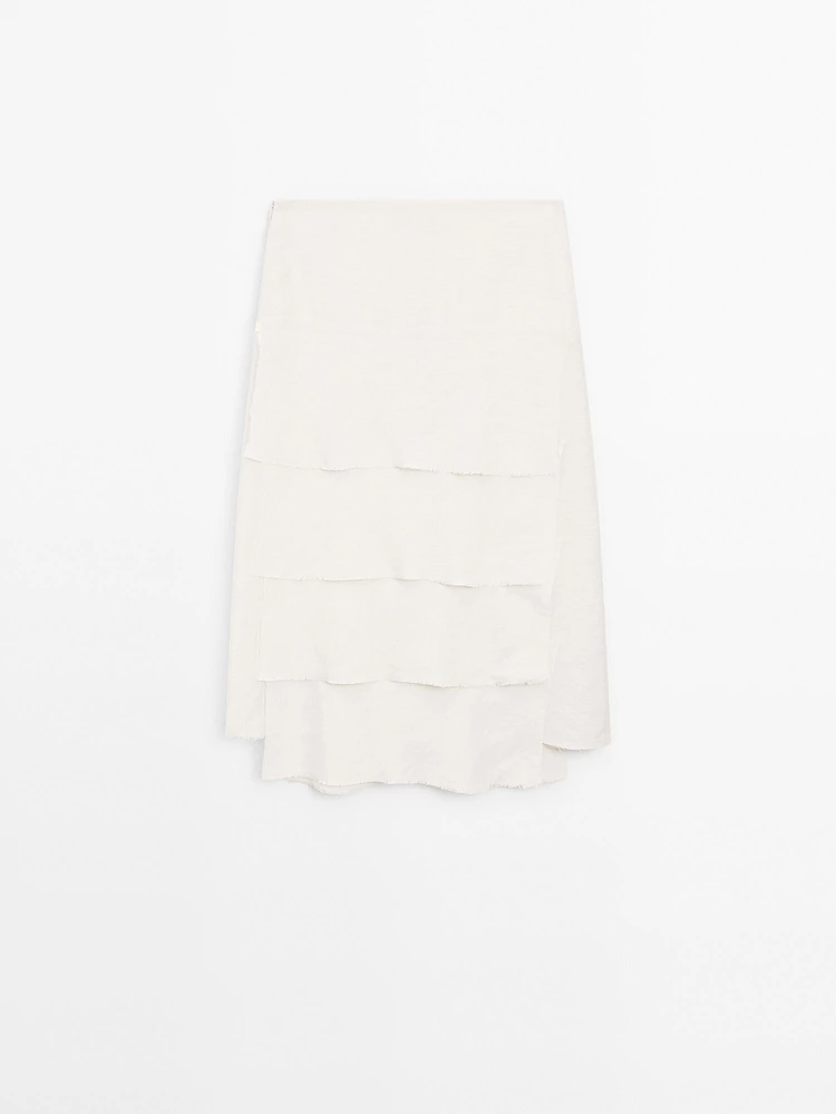 Jupe midi à volants