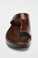 SANDALES PLATEFORMES EN CUIR