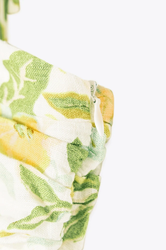 ROBE COURTE AVEC LIN IMPRIMÉ