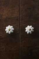 SET OF CERAMIC FLOWER KNOBS (SET OF 2