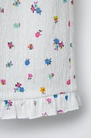 PANTALON JUPE-CULOTTE TEXTURÉ FLEURS