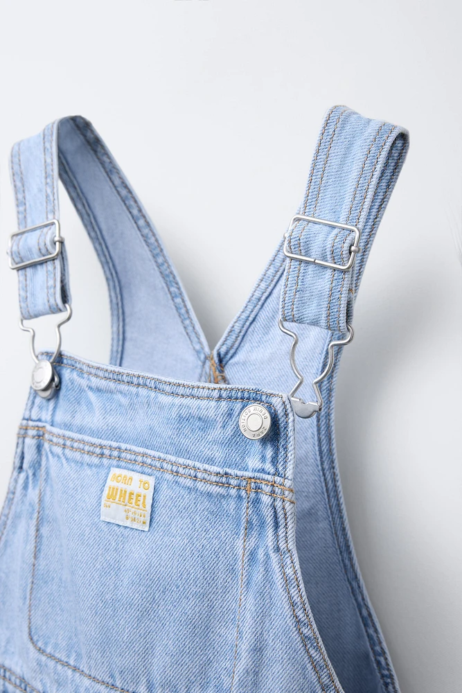 DENIM OVERALL SHORTS