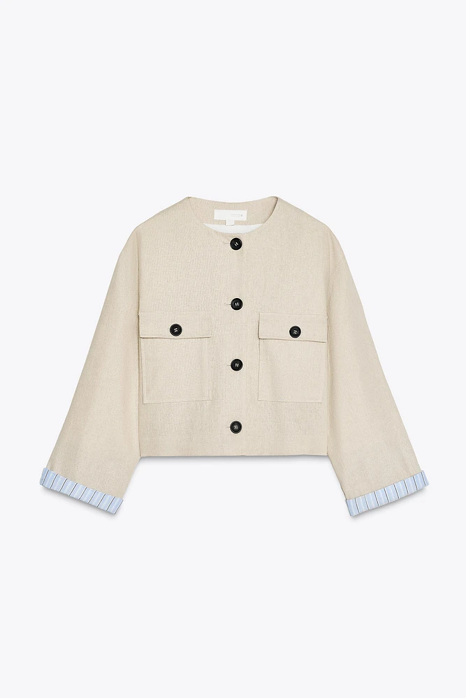 VESTE COURTE AVEC LIN