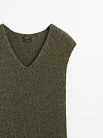 Pull sans manches col en V