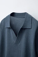 KNIT LINEN COTTON POLO SHIRT