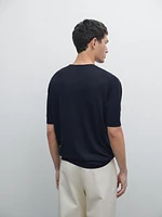 Short sleeve fine knit sweater