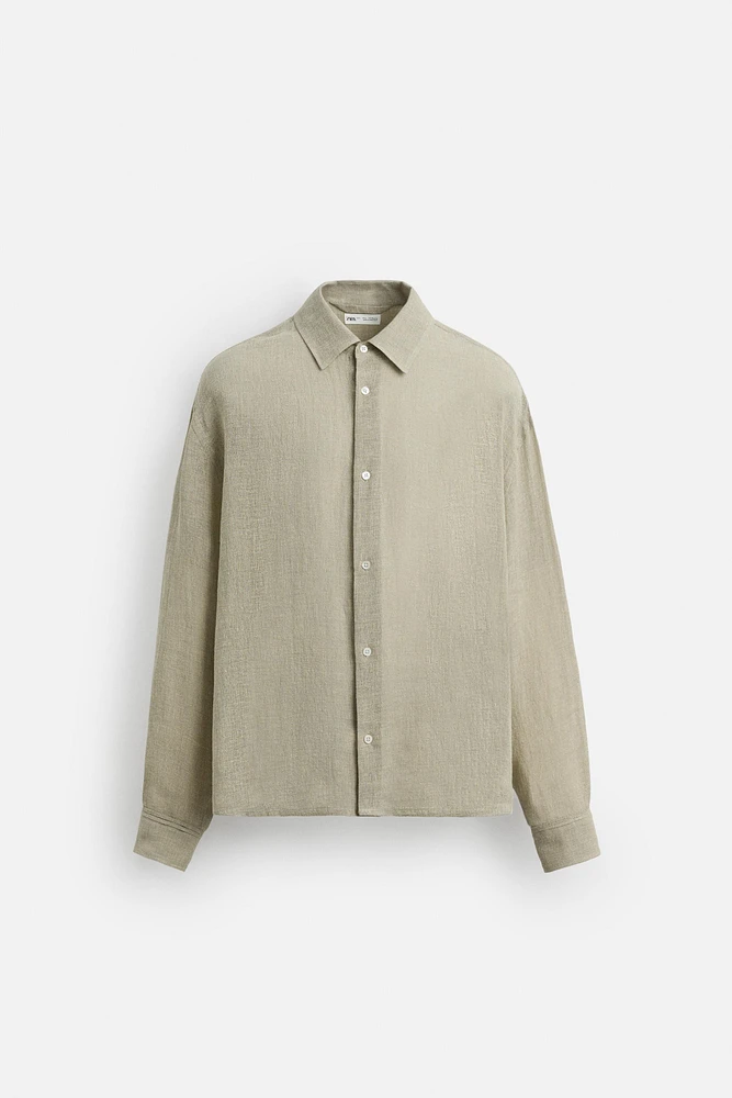 CHEMISE RELAXED FIT MÉLANGE DE LIN