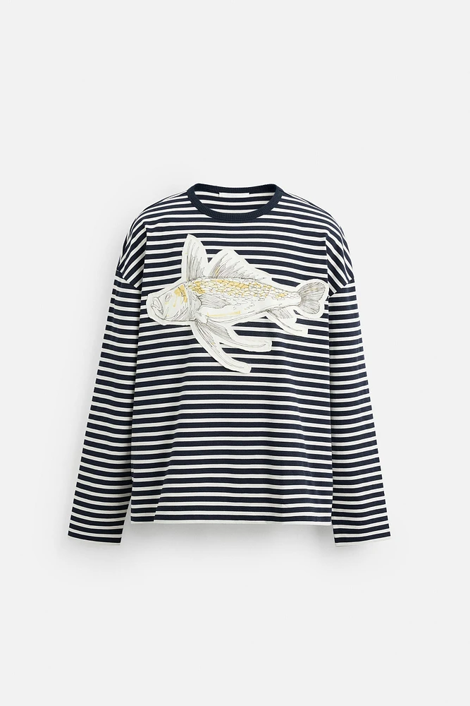 STRIPED PATCH T-SHIRT