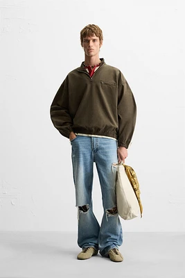 VESTE EN JEAN COL ZIP