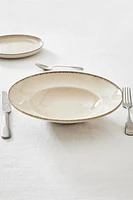 PORCELAIN PASTA PLATE WITH ANTIQUE FINISH RIM