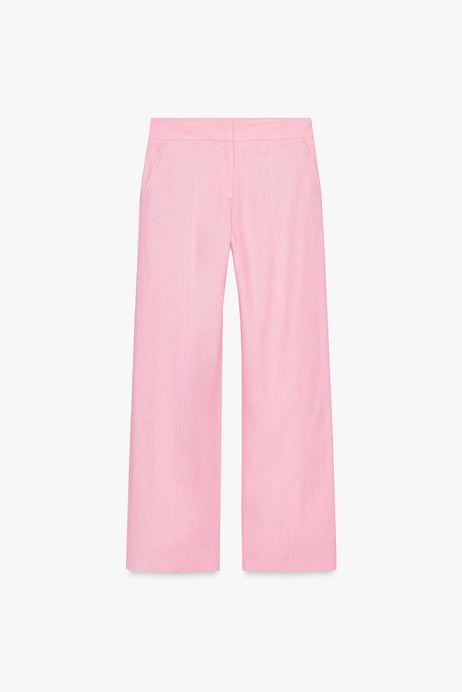 PANTALON DROIT AVEC LIN