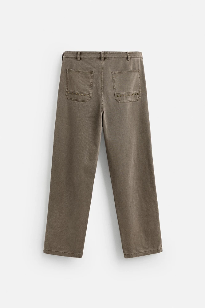 RELAXED FIT STUDDED PANTS