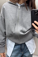 HOODED KNIT SWEATSHIRT