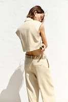 LINEN BLEND SHORT VEST
