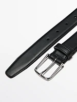 Nappa leather belt with topstitching detail