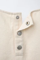 TWILL DRESS WITH TIE BELT