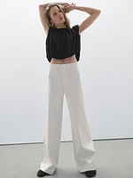 Pantalon large coutures apparentes