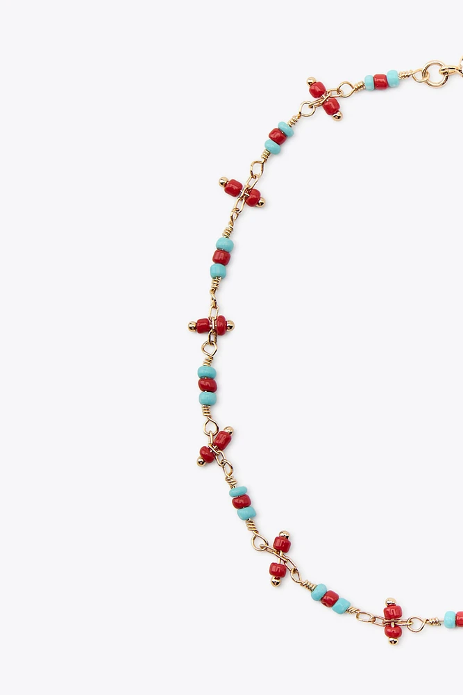 3-PACK OF BEADED ANKLE BRACELETS