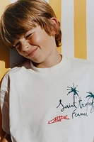 EMBROIDERED TEXT T-SHIRT