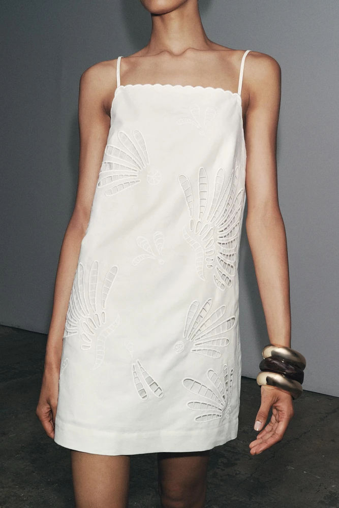 ZW COLLECTION EMBROIDERED LINEN DRESS