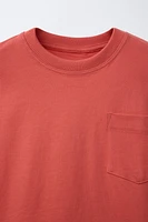 T-SHIRT UNI À POCHE
