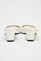 LOW HEELED LEATHER SANDALS