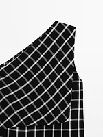 Checked top with asymmetric neckline