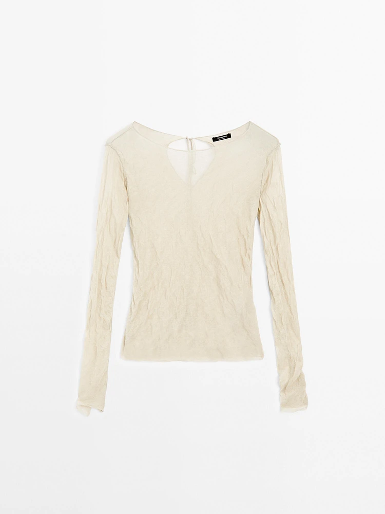 T-shirt manches longues effet froissé