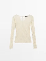 T-shirt manches longues effet froissé