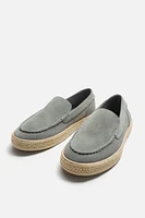 LEATHER JUTE LOAFERS