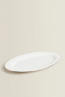 RIMMED BONE CHINA OVAL SERVING DISH