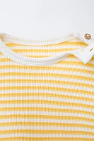 ENSEMBLE GAUFRÉ T-SHIRT ET BERMUDA RAYÉ