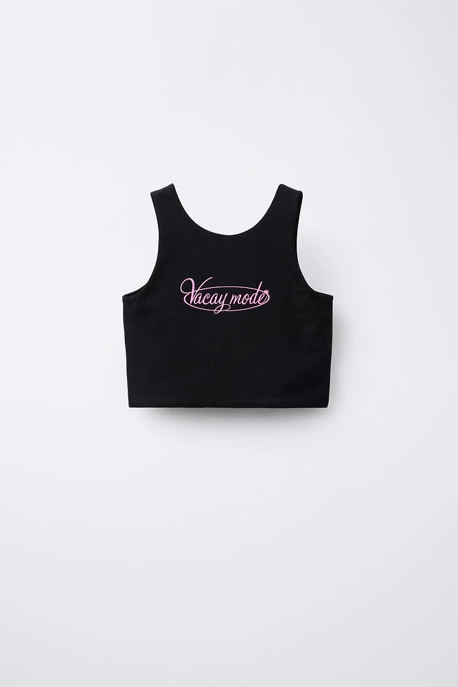 TEXT CROP TOP