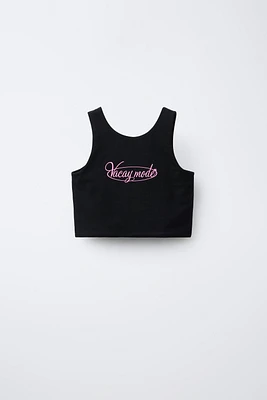 TEXT CROP TOP