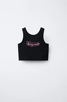TEXT CROP TOP