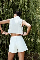 Z1975 SHORTS WITH OPENWORK EMBROIDERY