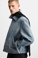 BLOUSON EN CUIR DÉLAVÉ