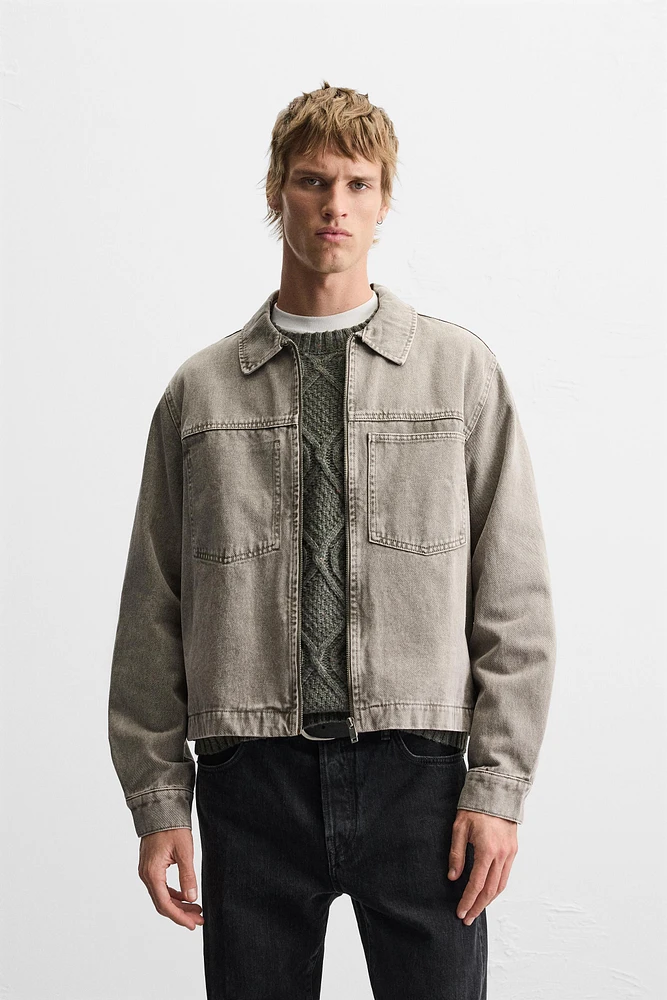 OVERSHIRT WITH CONTRASTING TOPSTITCHING