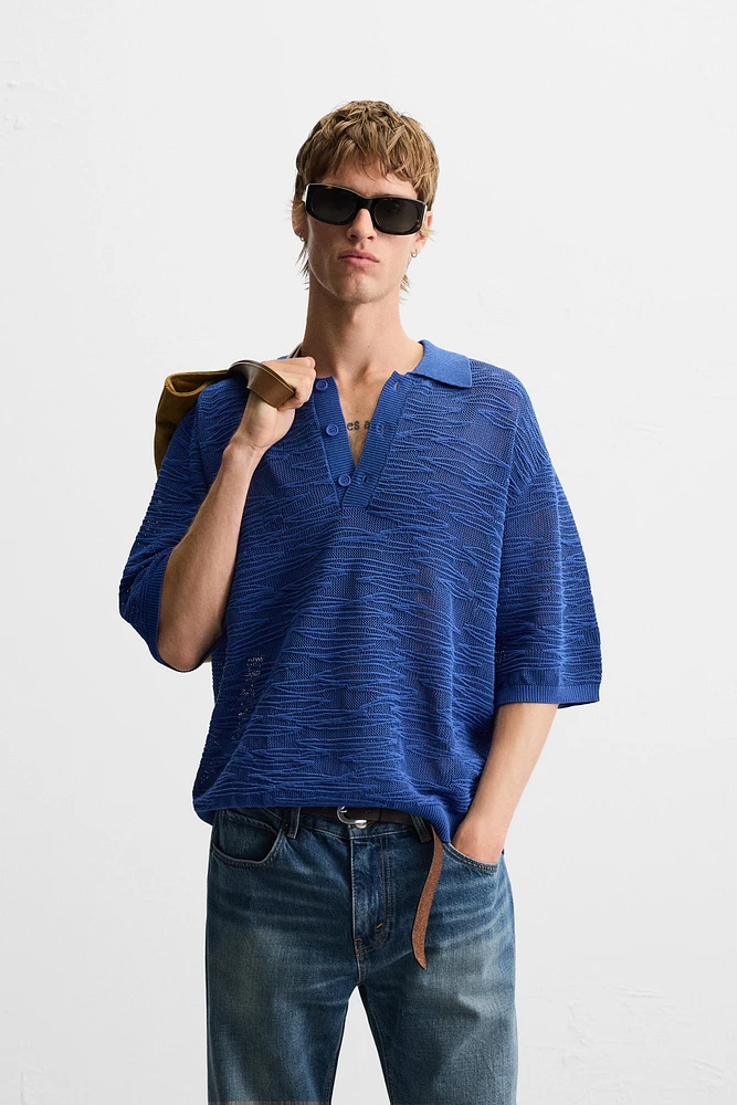 POLO EN MAILLE AJOURÉE
