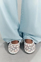 FLORAL MESH BALLET FLATS