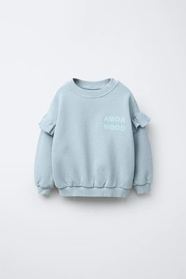 WAFFLE TEXT SWEATSHIRT