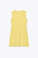 IRREGULAR BUTTON KNIT DRESS