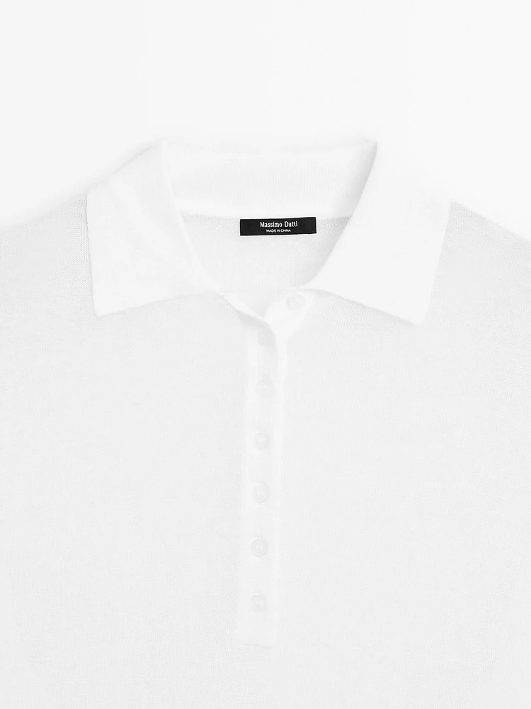 Pull en maille semi-transparente et lin mélangé