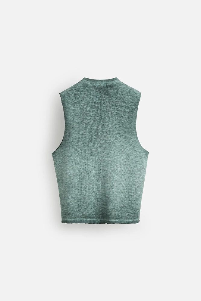 T-SHIRT EN MAILLE IMPRIMÉ DÉLAVÉ